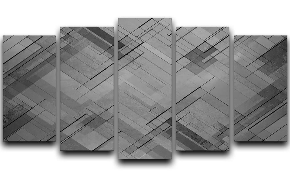 Black Chevron Background 5 Split Panel Canvas - Canvas Art Rocks - 1