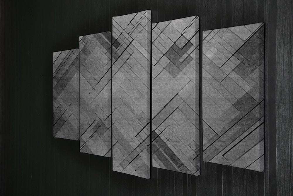 Black Chevron Background 5 Split Panel Canvas - Canvas Art Rocks - 2