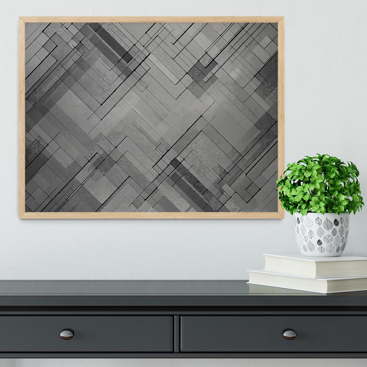Black Chevron Background Framed Print - Canvas Art Rocks - 4