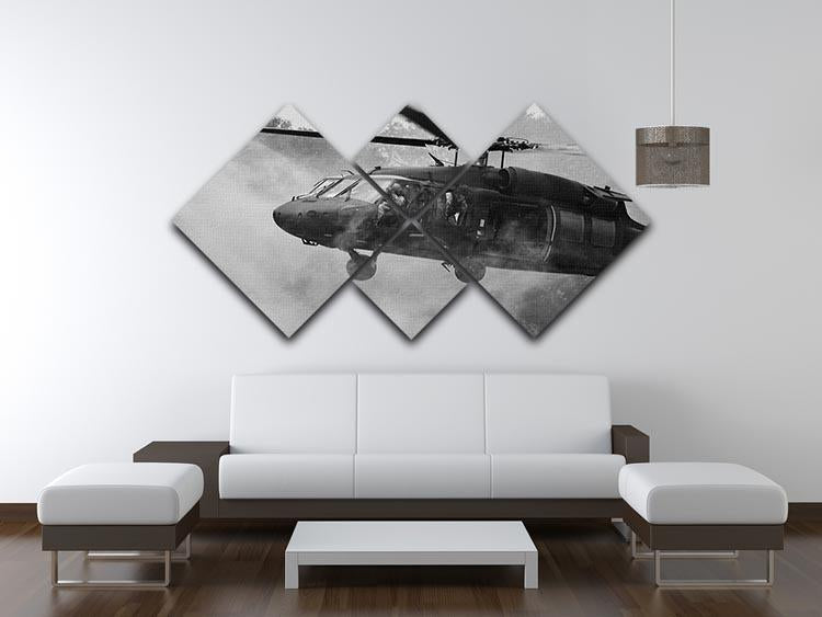 Black Hawk Helicopter 4 Square Multi Panel Canvas  - Canvas Art Rocks - 3