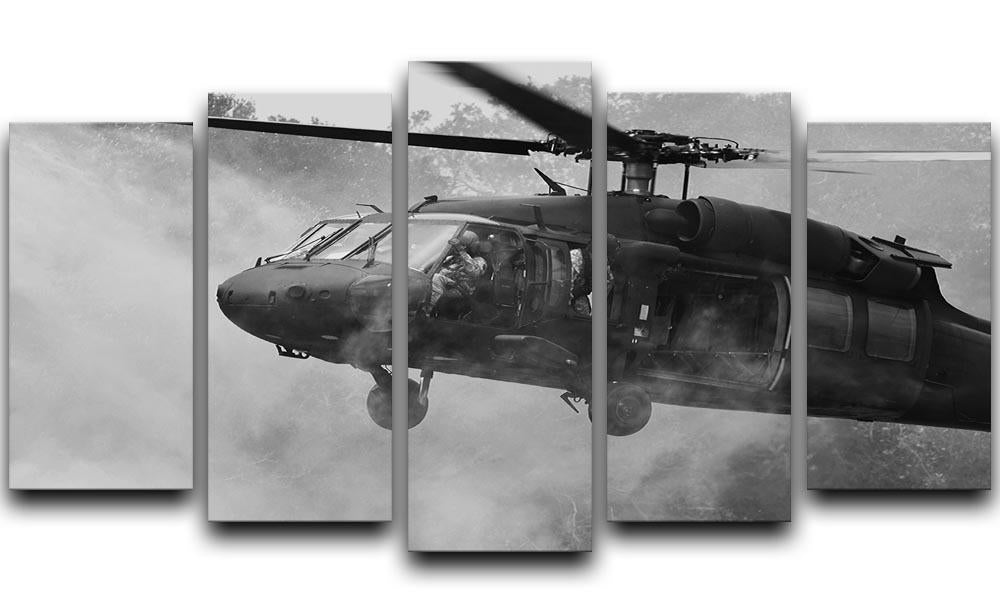 Black Hawk Helicopter 5 Split Panel Canvas  - Canvas Art Rocks - 1