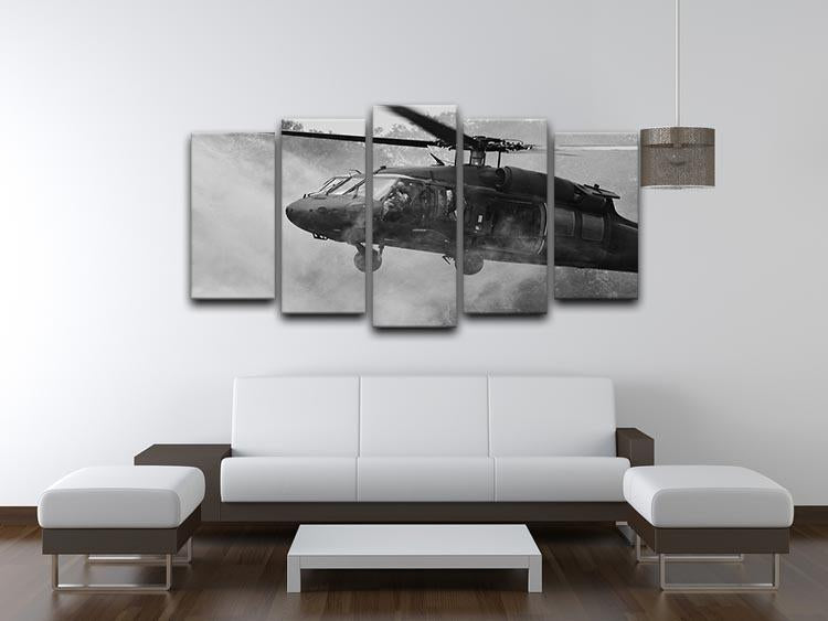 Black Hawk Helicopter 5 Split Panel Canvas  - Canvas Art Rocks - 3
