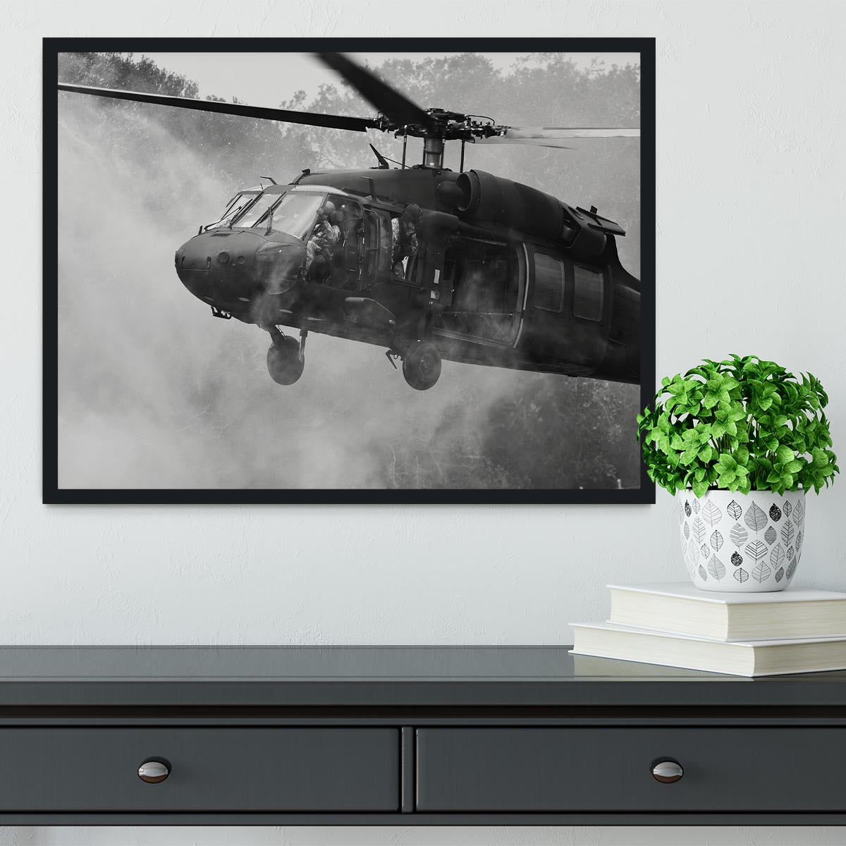 Black Hawk Helicopter Framed Print - Canvas Art Rocks - 2
