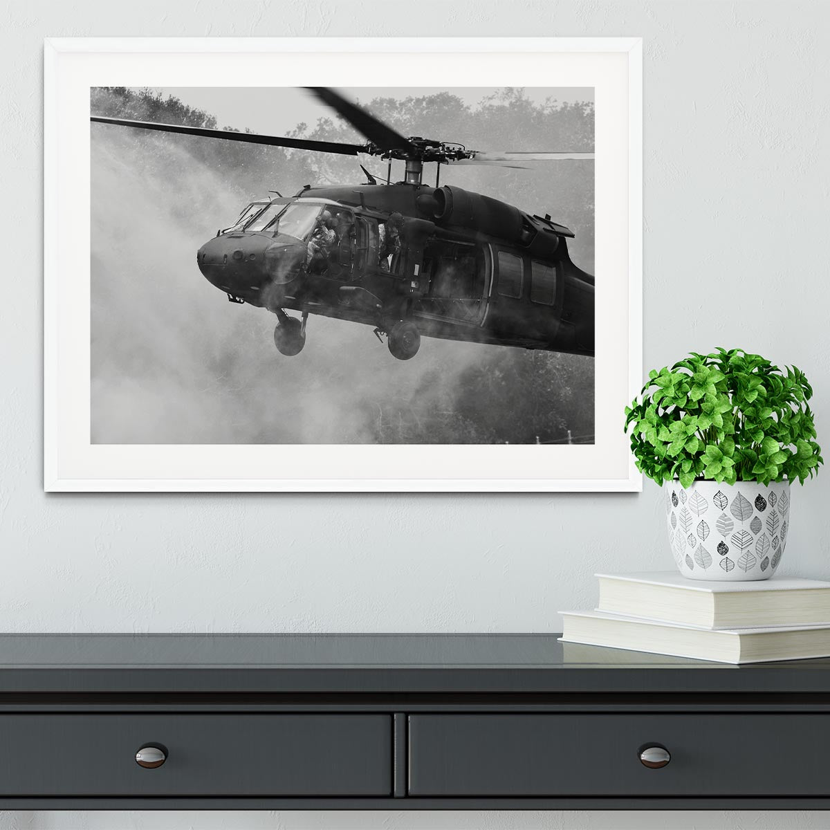 Black Hawk Helicopter Framed Print - Canvas Art Rocks - 5