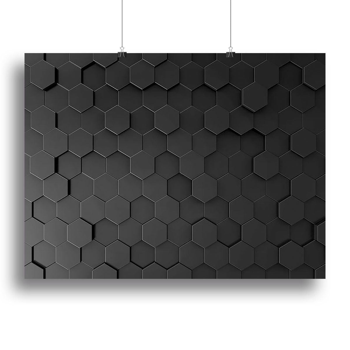 Black Hexagon Pattern Canvas Print or Poster - Canvas Art Rocks - 2