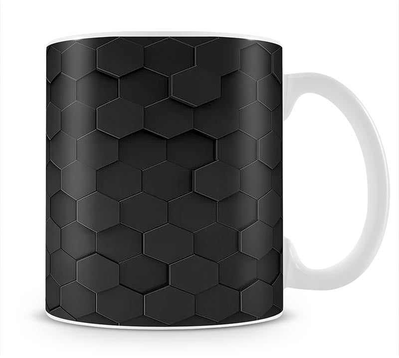Black Hexagon Pattern Mug - Canvas Art Rocks - 1
