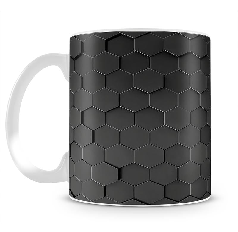 Black Hexagon Pattern Mug - Canvas Art Rocks - 1