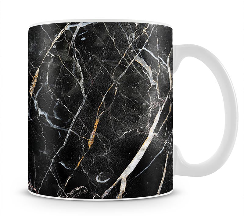Black White and Gold Cracked Marble Mug - Canvas Art Rocks - 1