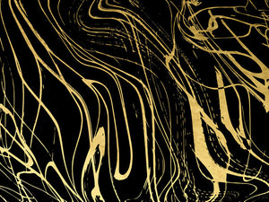 Black and Gold Swirled Abstract Wall Mural Wallpaper - Canvas Art Rocks - 1