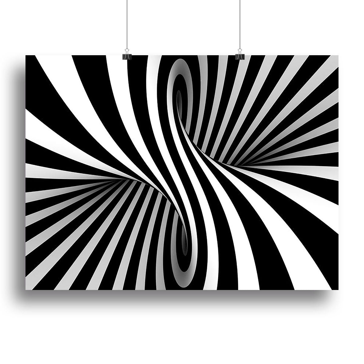 Black and White Optical Ilusion Canvas Print or Poster - Canvas Art Rocks - 2