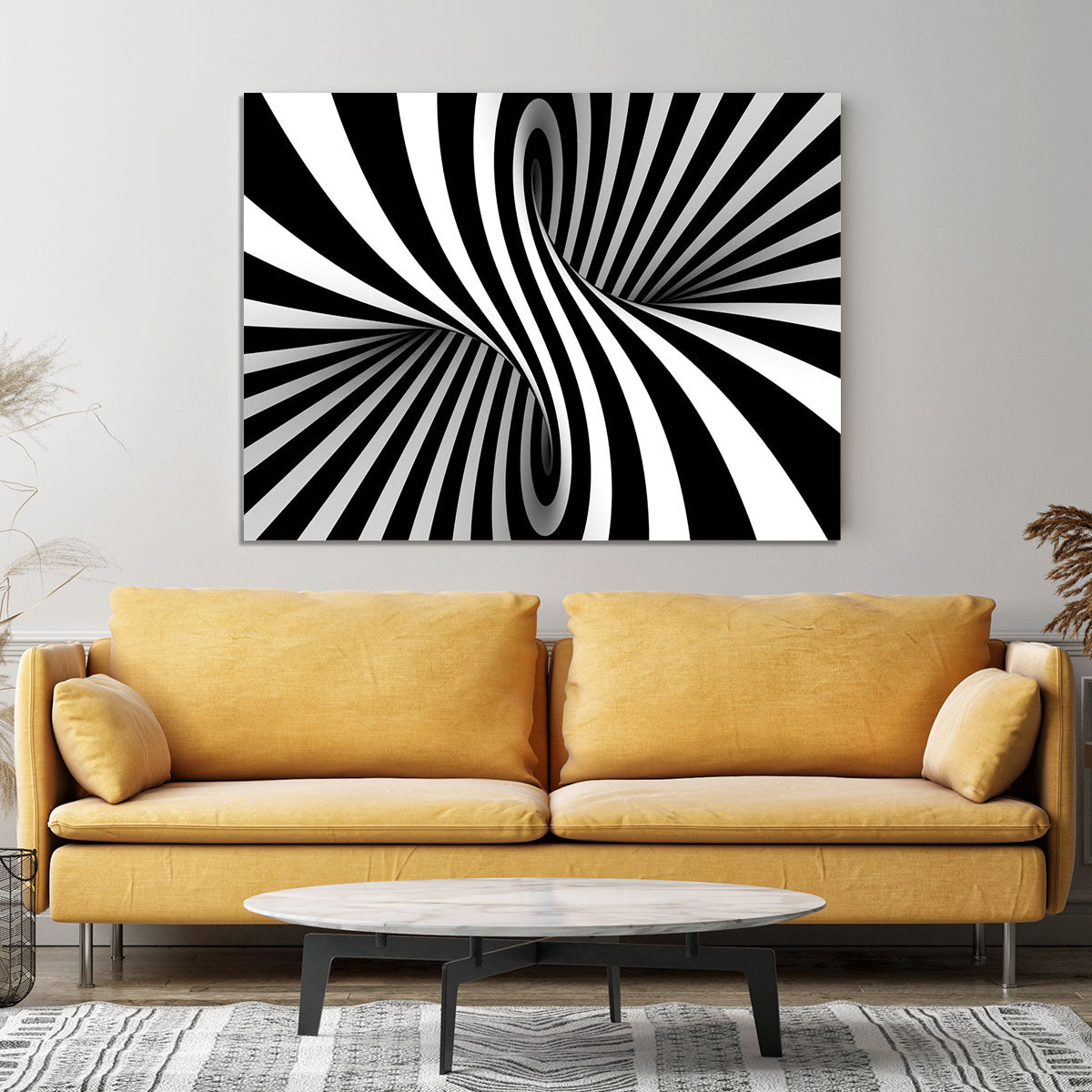 Black and White Optical Ilusion Canvas Print or Poster - Canvas Art Rocks - 4