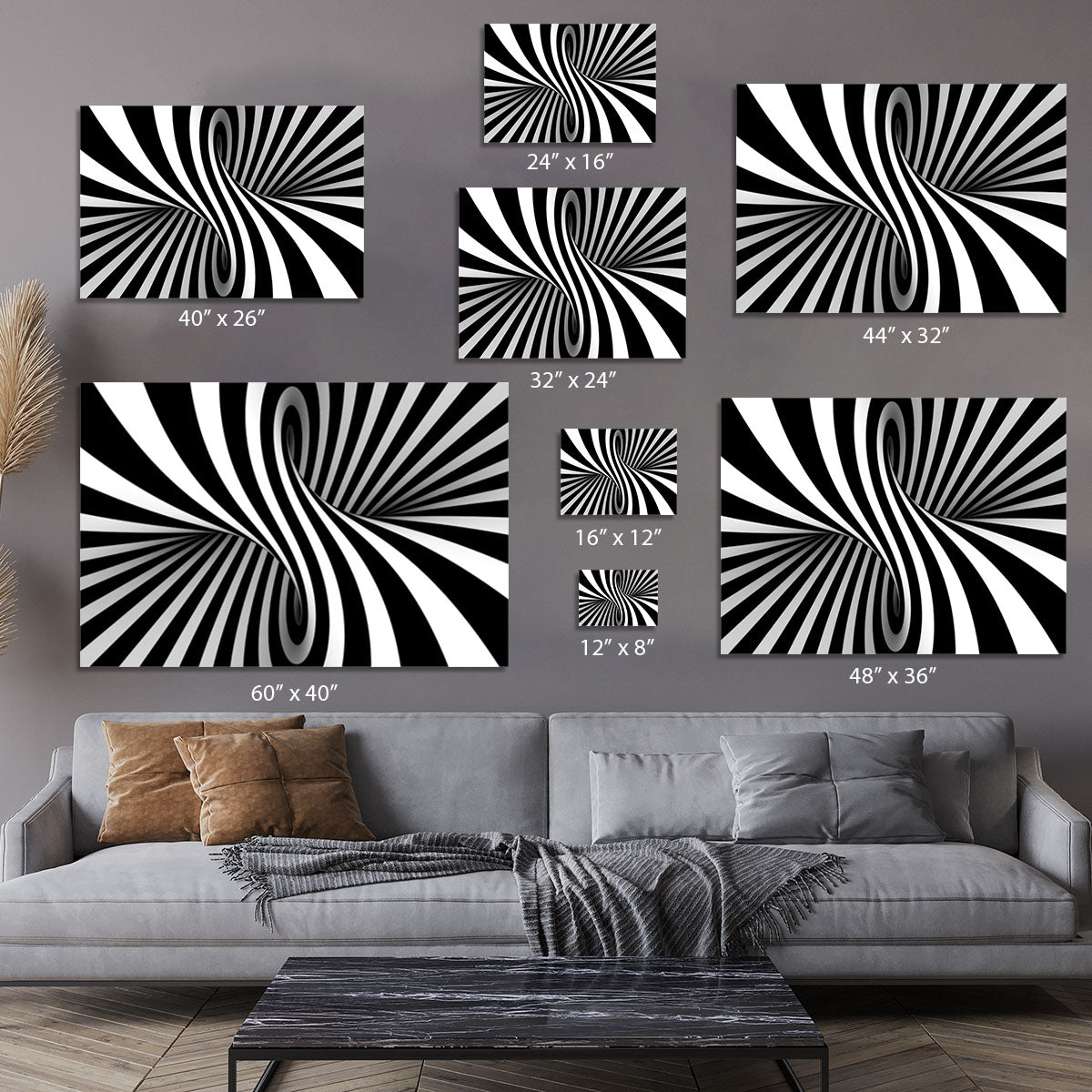 Black and White Optical Ilusion Canvas Print or Poster - Canvas Art Rocks - 7