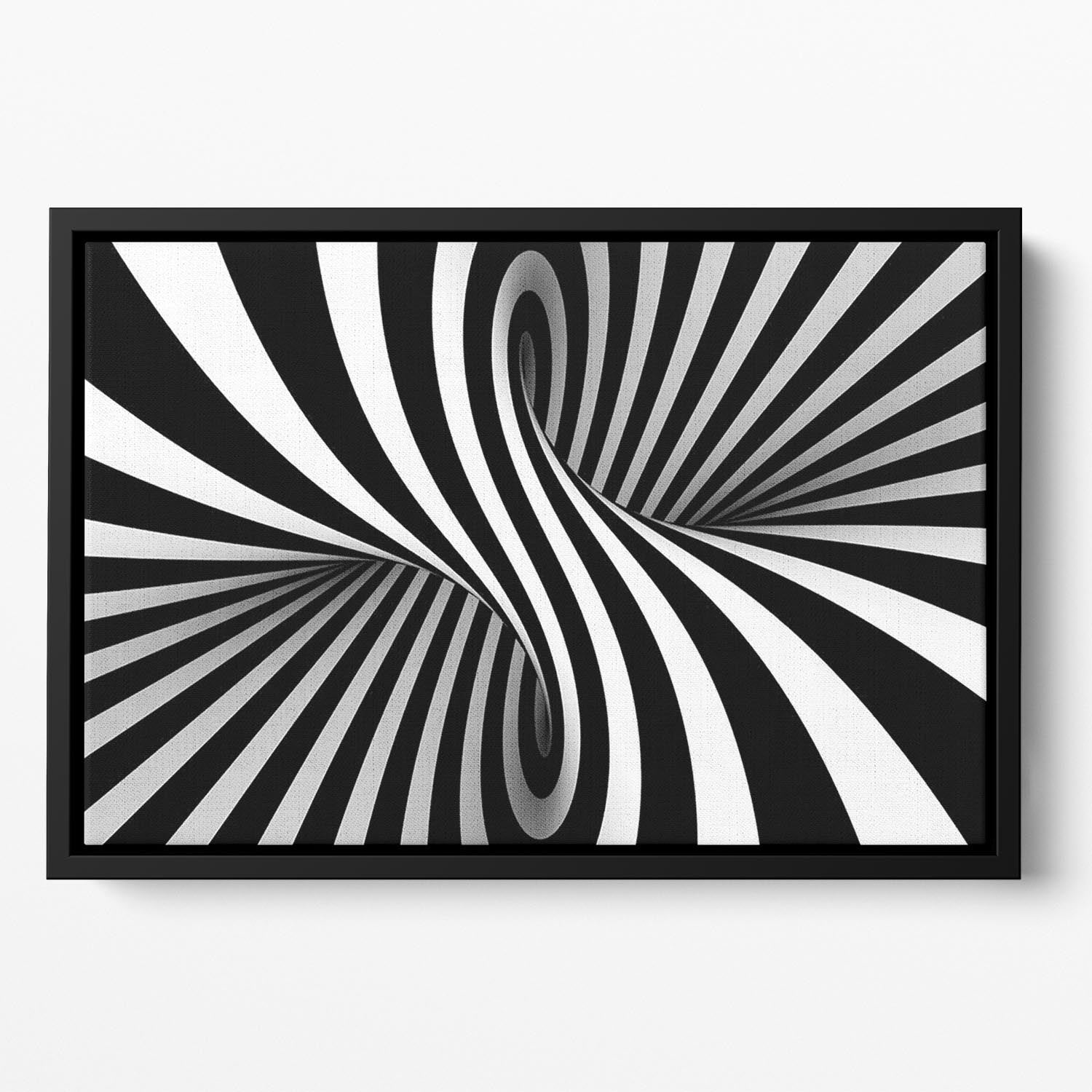 Black and White Optical Ilusion Floating Framed Canvas - Canvas Art Rocks - 2