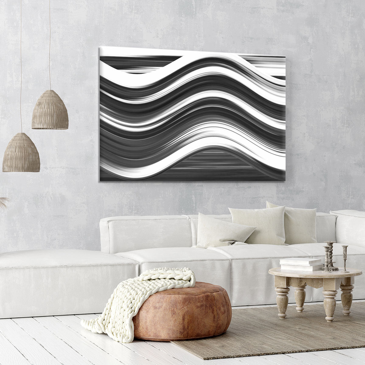 Black and White Wave Canvas Print or Poster - Canvas Art Rocks - 6