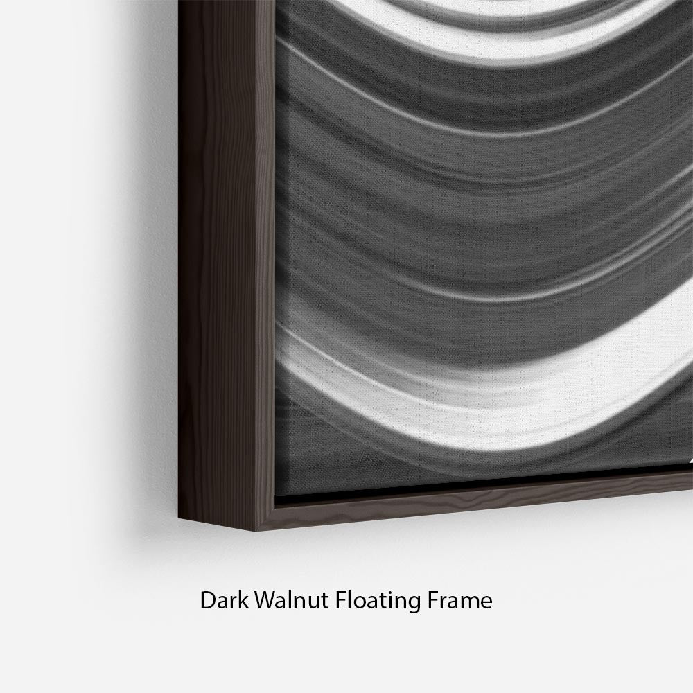 Black and White Wave Floating Frame Canvas - Canvas Art Rocks - 6