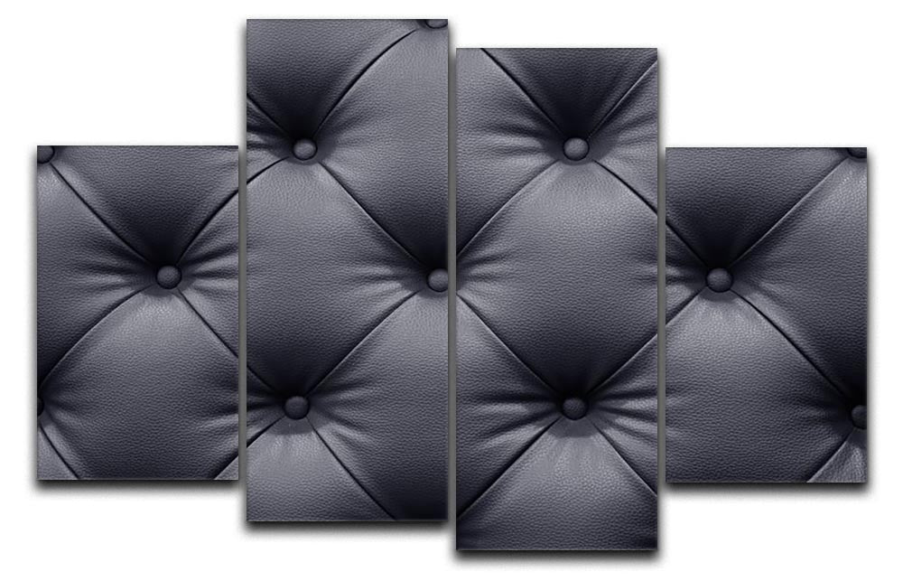 Black leather sofa texture 4 Split Panel Canvas - Canvas Art Rocks - 1