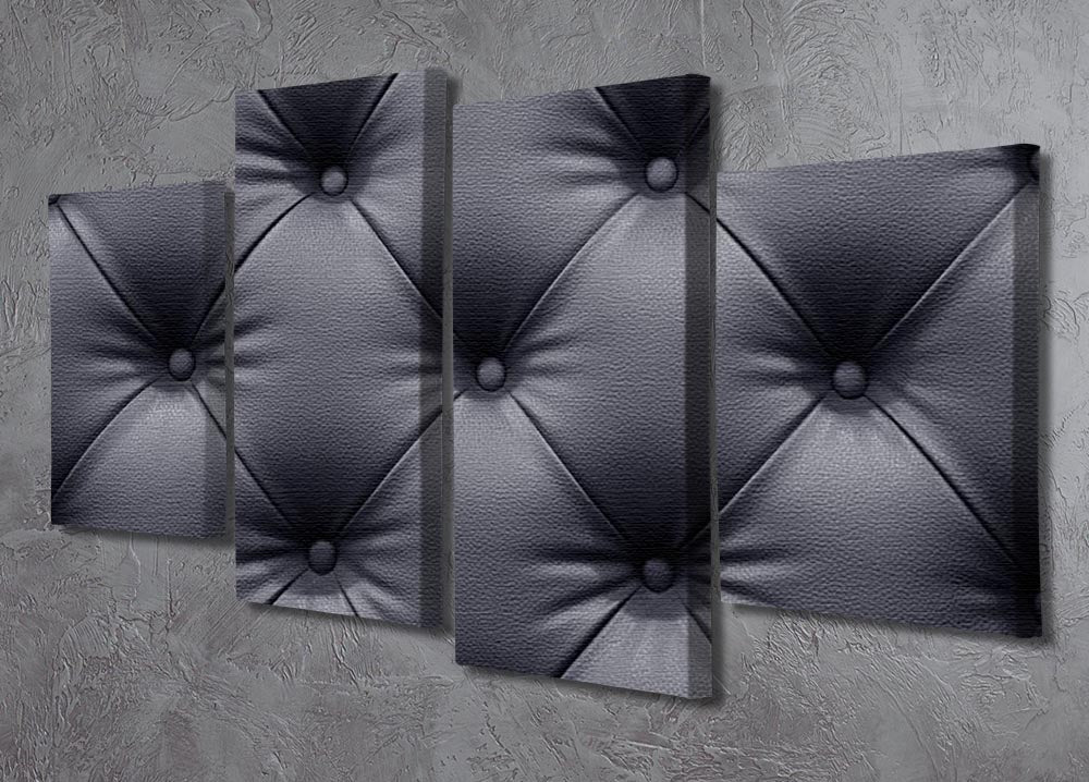 Black leather sofa texture 4 Split Panel Canvas - Canvas Art Rocks - 2