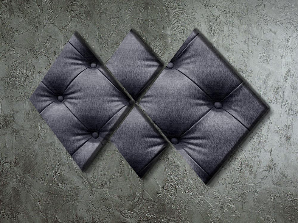 Black leather sofa texture 4 Square Multi Panel Canvas - Canvas Art Rocks - 2