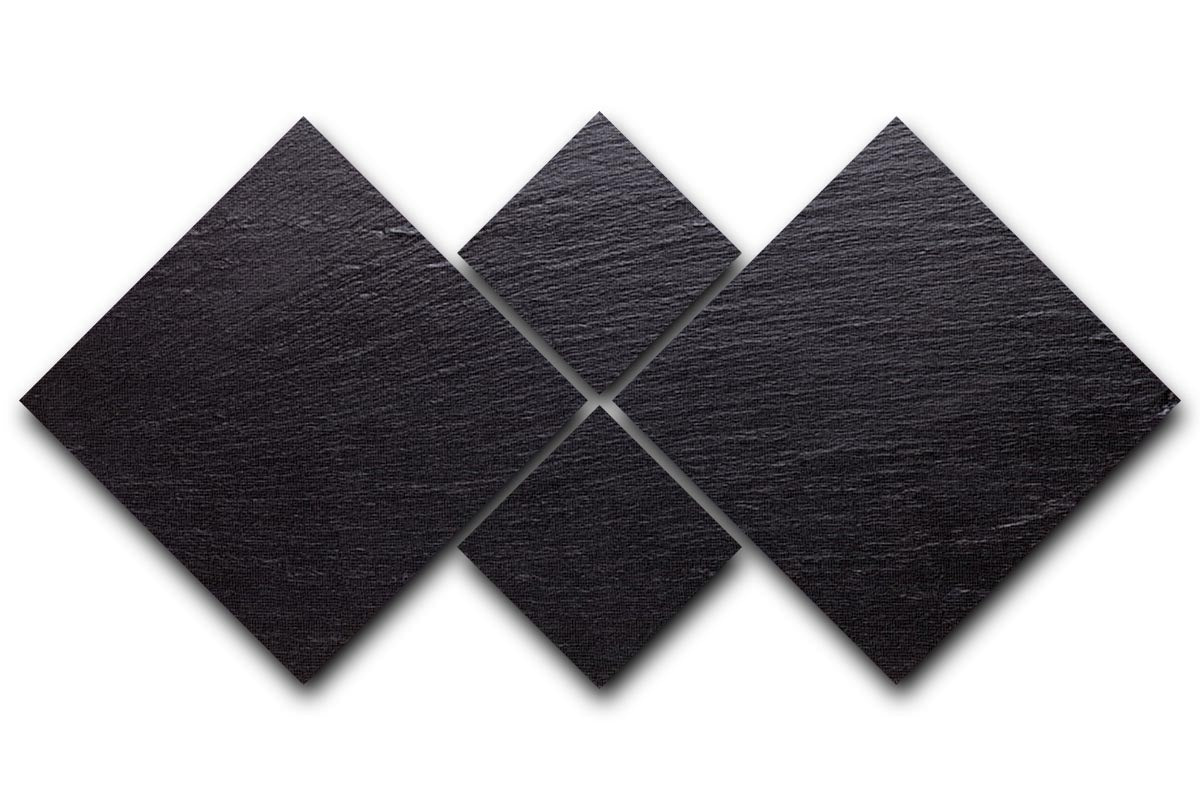 Black slate stone 4 Square Multi Panel Canvas - Canvas Art Rocks - 1