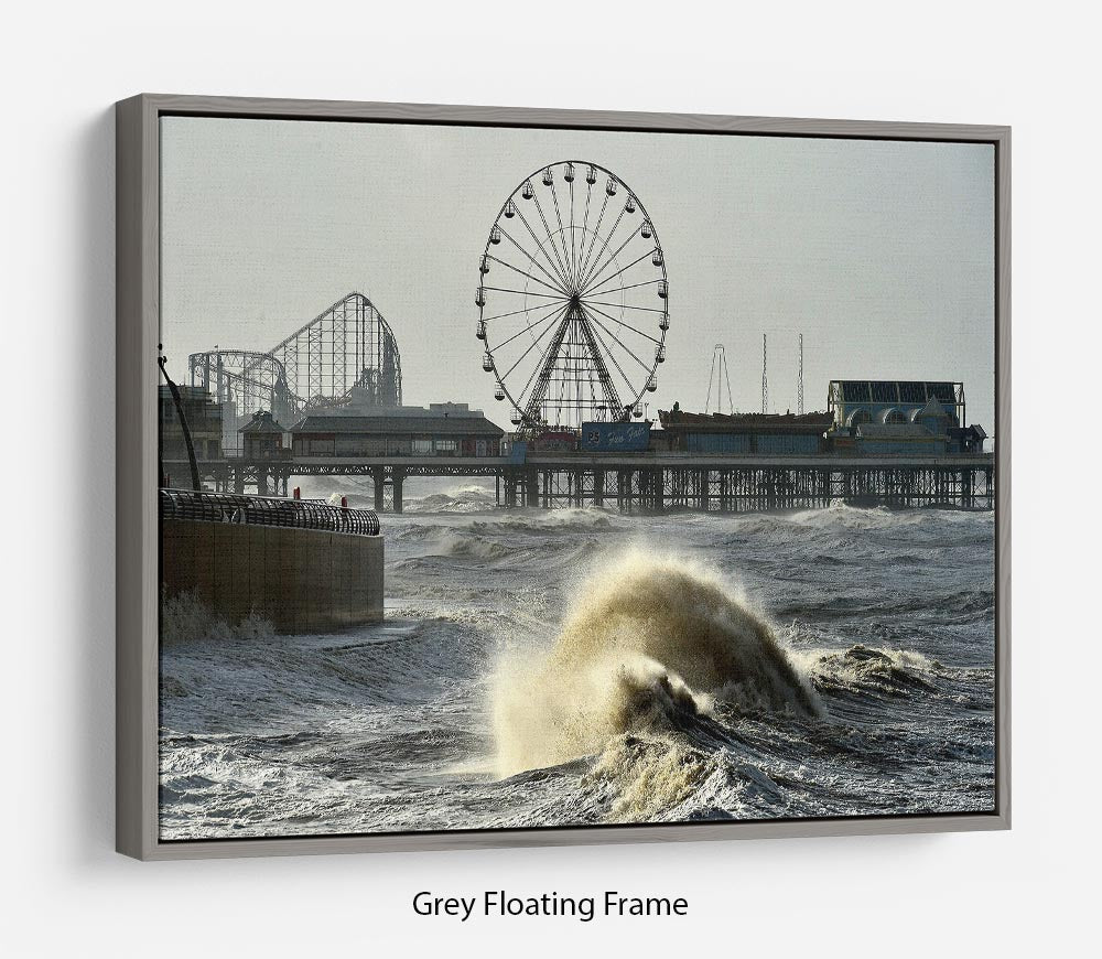 Blackpool after the storm Floating Frame Canvas - Canvas Art Rocks - 3