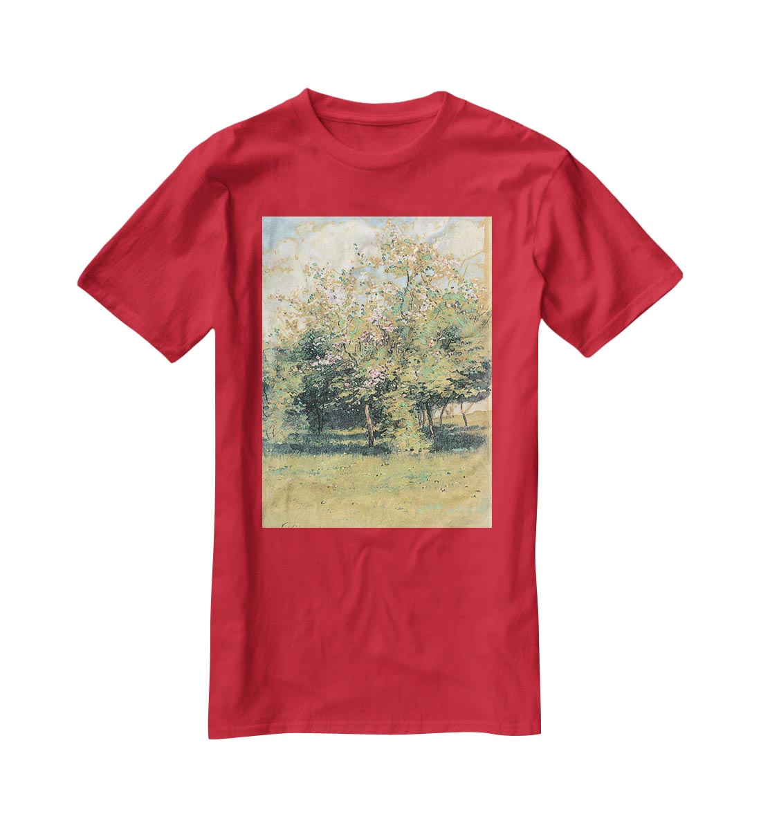 Blooming Trees by Hassam T-Shirt - Canvas Art Rocks - 4