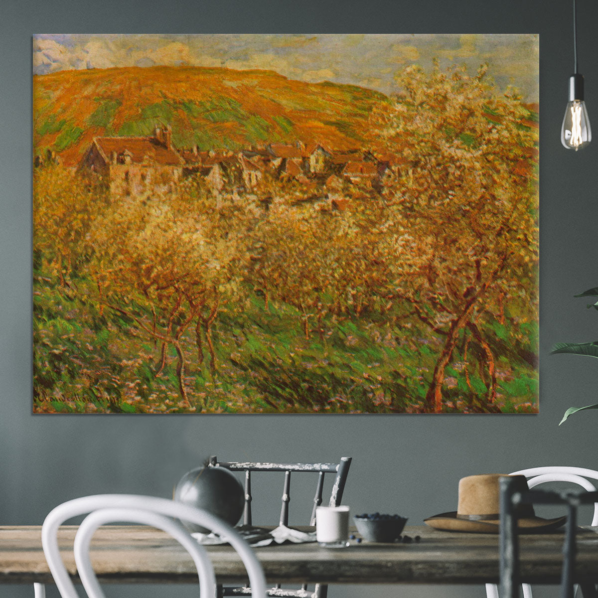 Blooming apple trees by Monet Canvas Print or Poster - Canvas Art Rocks - 3