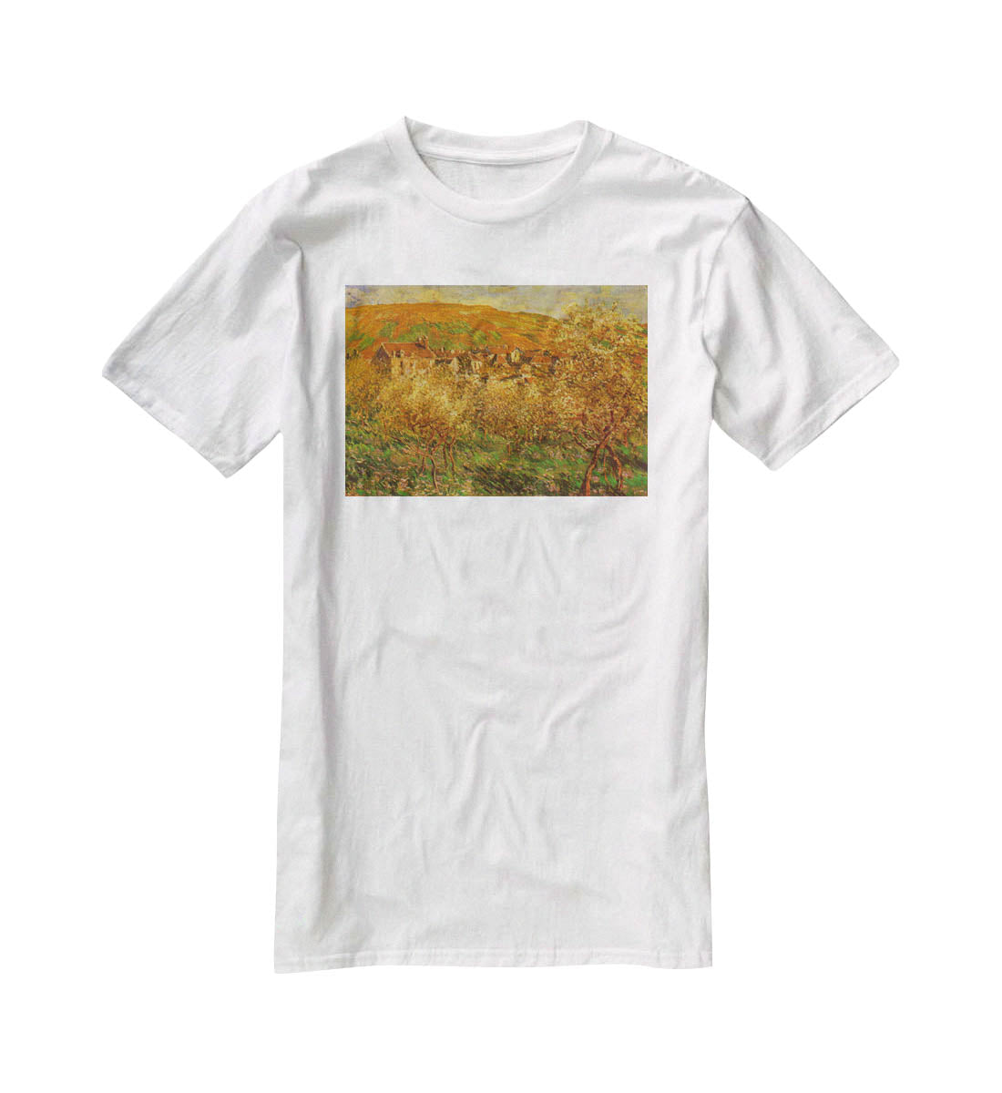 Blooming apple trees by Monet T-Shirt - Canvas Art Rocks - 5