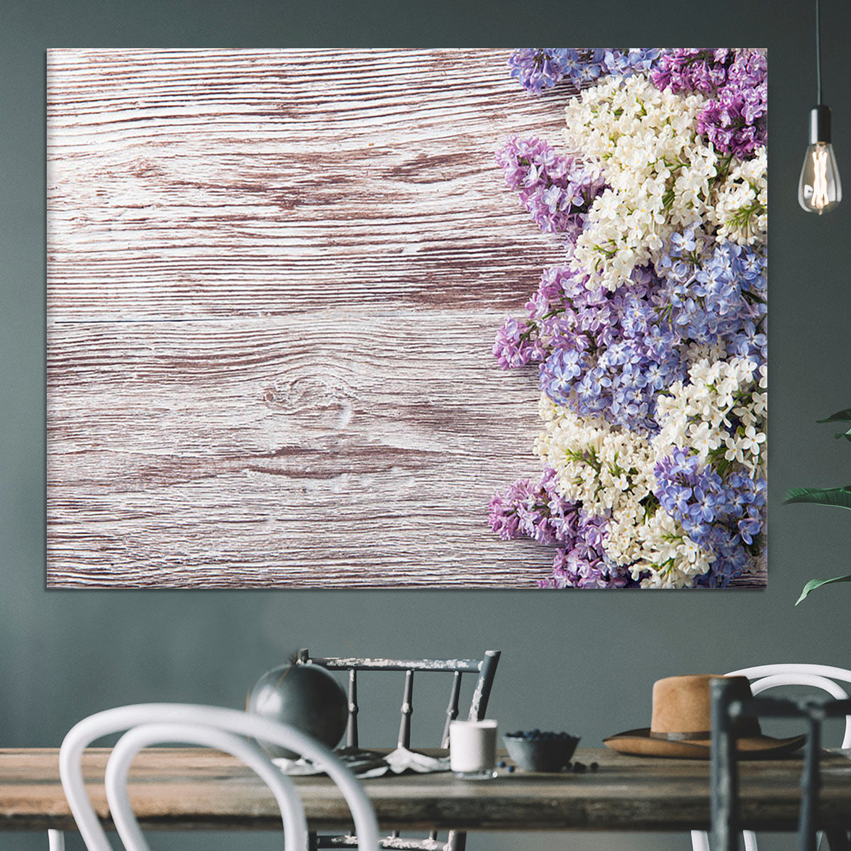 Blossom branch on wooden Canvas Print or Poster - Canvas Art Rocks - 3
