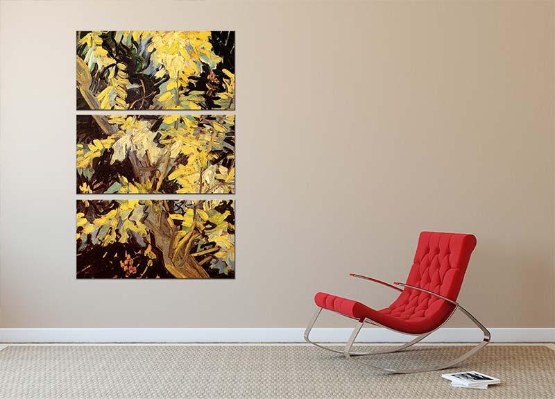 Blossoming Acacia Branches by Van Gogh 3 Split Panel Canvas Print - Canvas Art Rocks - 2