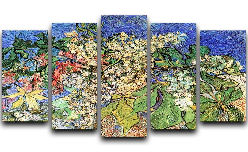 Blossoming Chestnut Branches by Van Gogh 5 Split Panel Canvas  - Canvas Art Rocks - 1