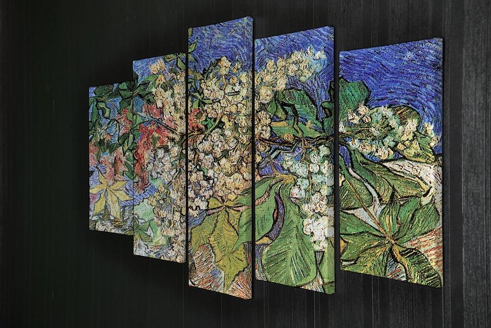 Blossoming Chestnut Branches by Van Gogh 5 Split Panel Canvas - Canvas Art Rocks - 2