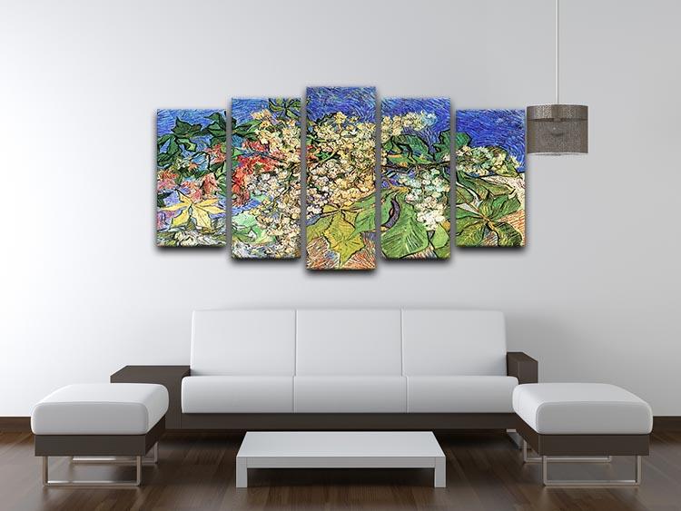 Blossoming Chestnut Branches by Van Gogh 5 Split Panel Canvas - Canvas Art Rocks - 3