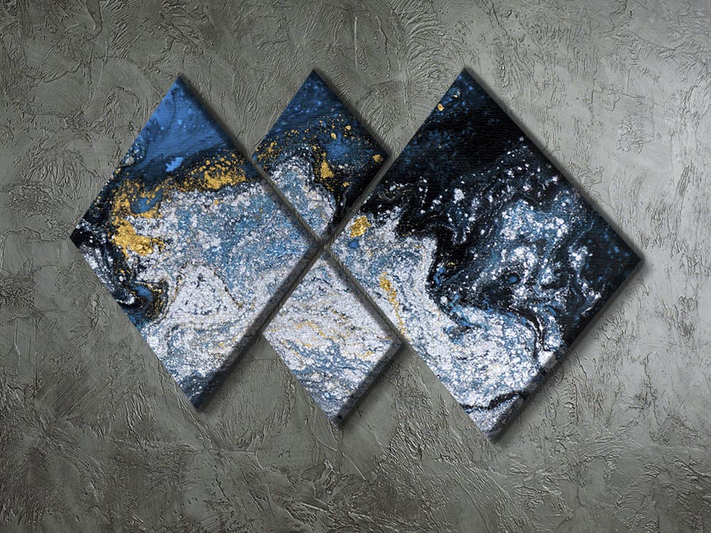 Blue Galaxy Marble 4 Square Multi Panel Canvas - Canvas Art Rocks - 2