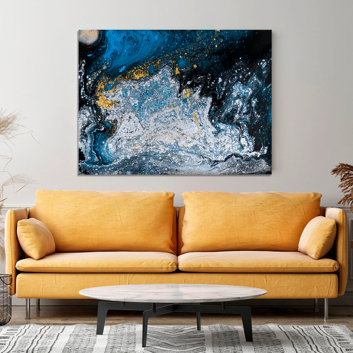 Blue Galaxy Marble Canvas Print or Poster - Canvas Art Rocks - 4
