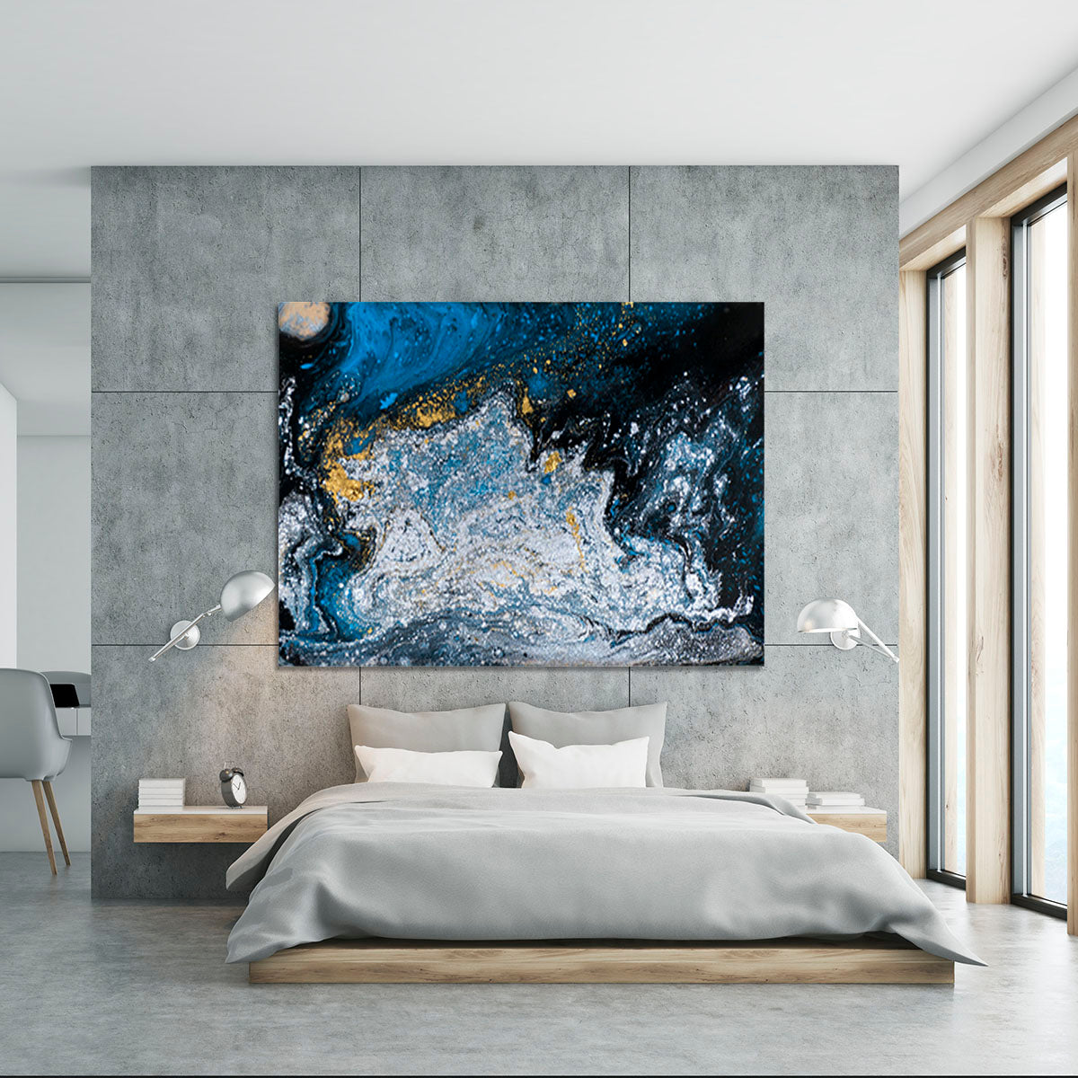 Blue Galaxy Marble Canvas Print or Poster - Canvas Art Rocks - 5