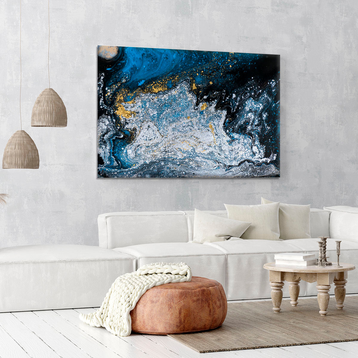 Blue Galaxy Marble Canvas Print or Poster - Canvas Art Rocks - 6