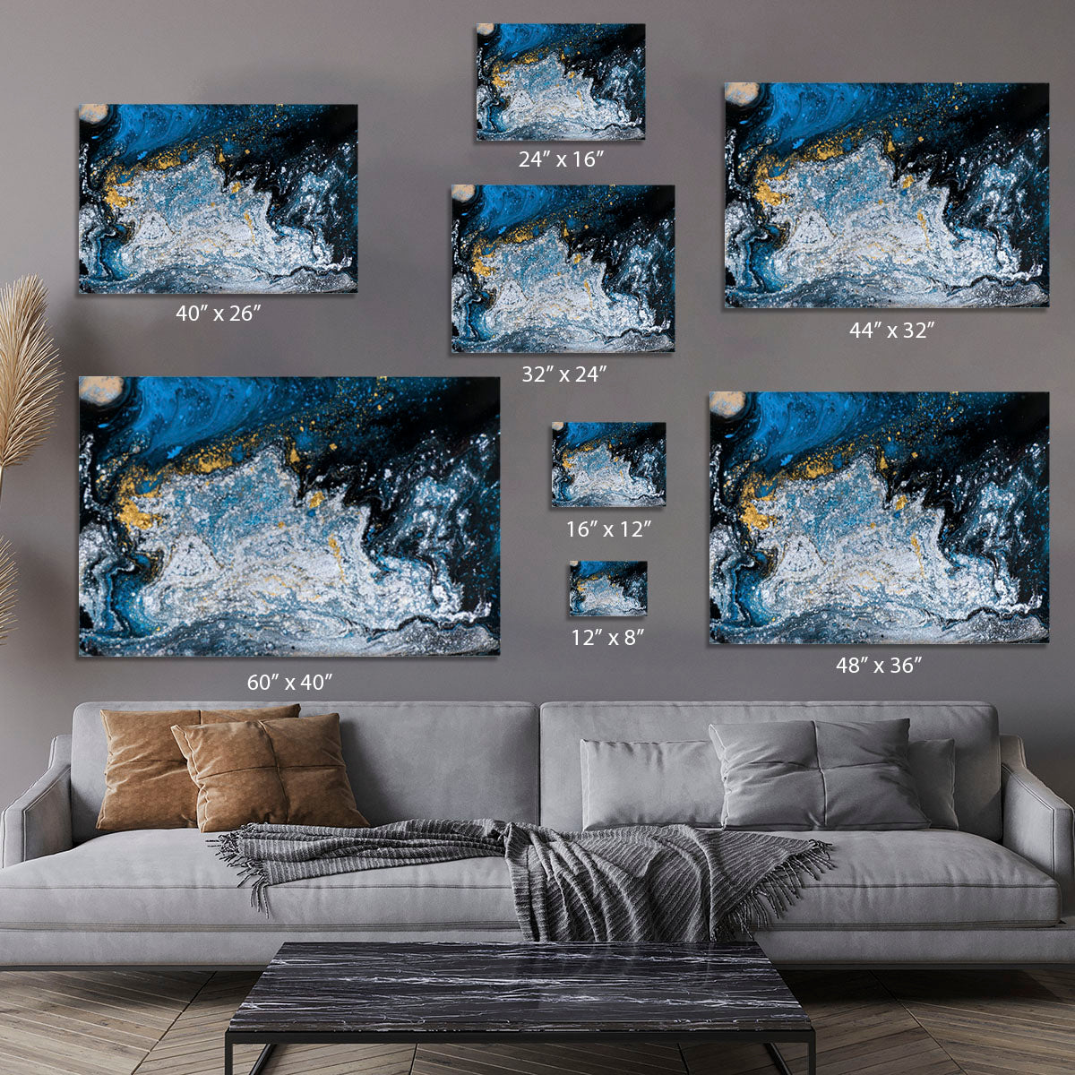 Blue Galaxy Marble Canvas Print or Poster - Canvas Art Rocks - 7