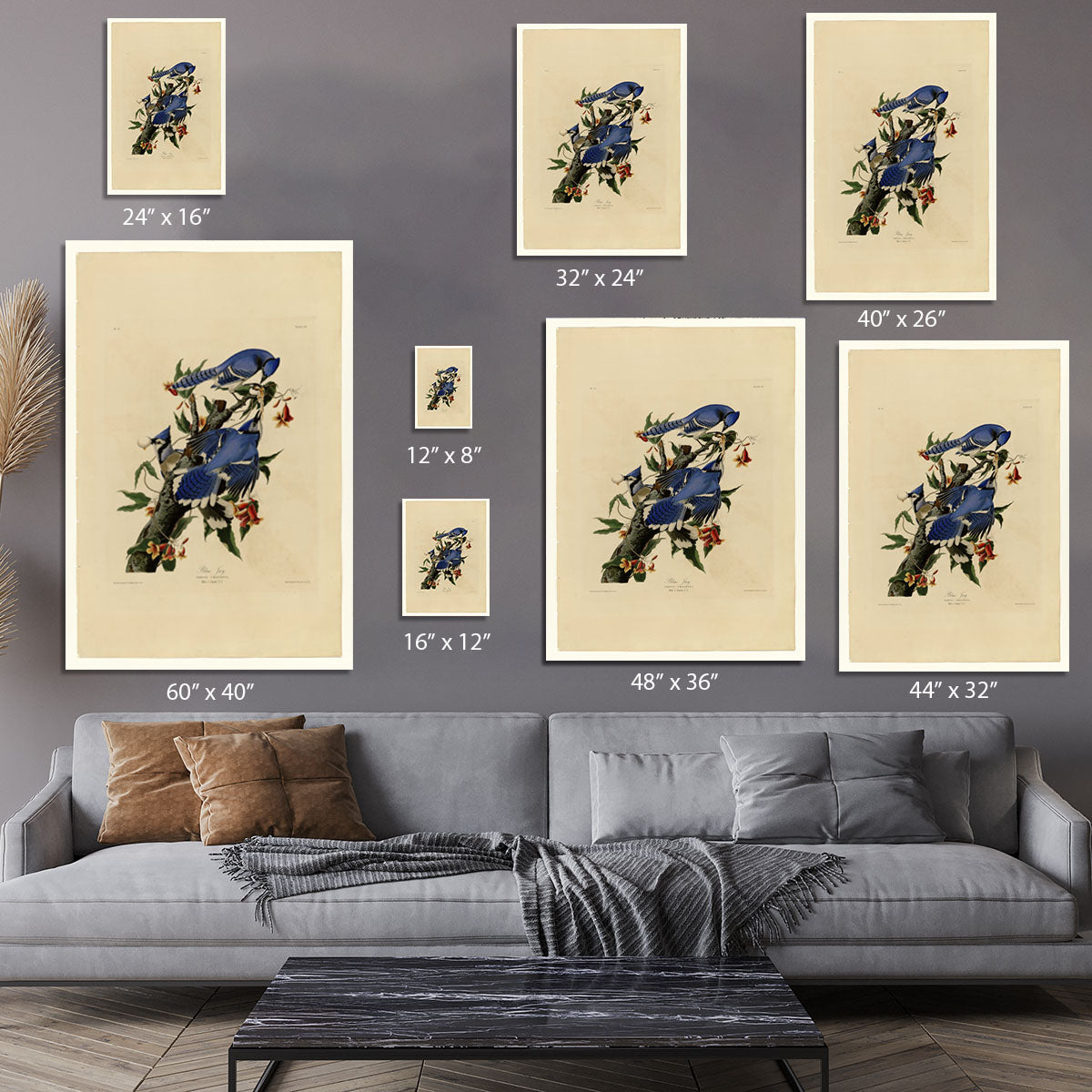 Blue Jay by Audubon Canvas Print or Poster - Canvas Art Rocks - 7