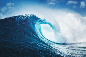 Blue Ocean Wave Epic Surf Wall Mural Wallpaper - Canvas Art Rocks - 1
