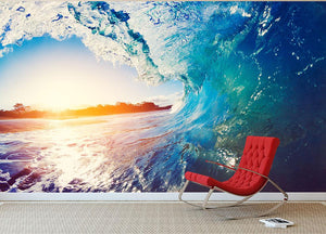 Blue Ocean Waves Wall Mural Wallpaper - Canvas Art Rocks - 3