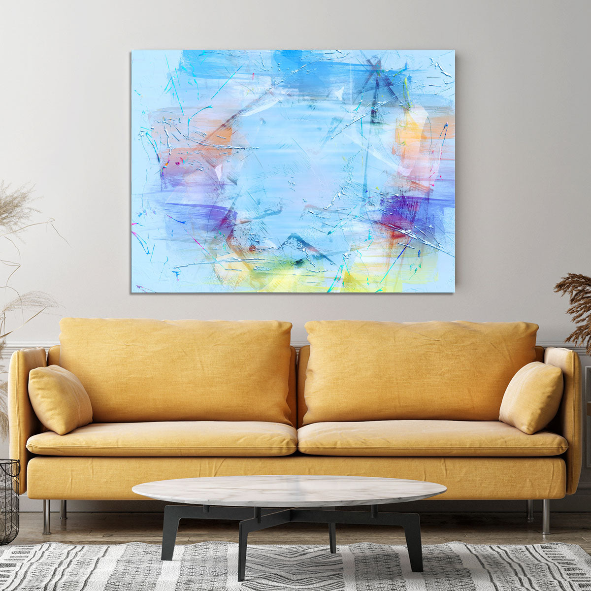 Blue Oil Painting Canvas Print or Poster - Canvas Art Rocks - 4