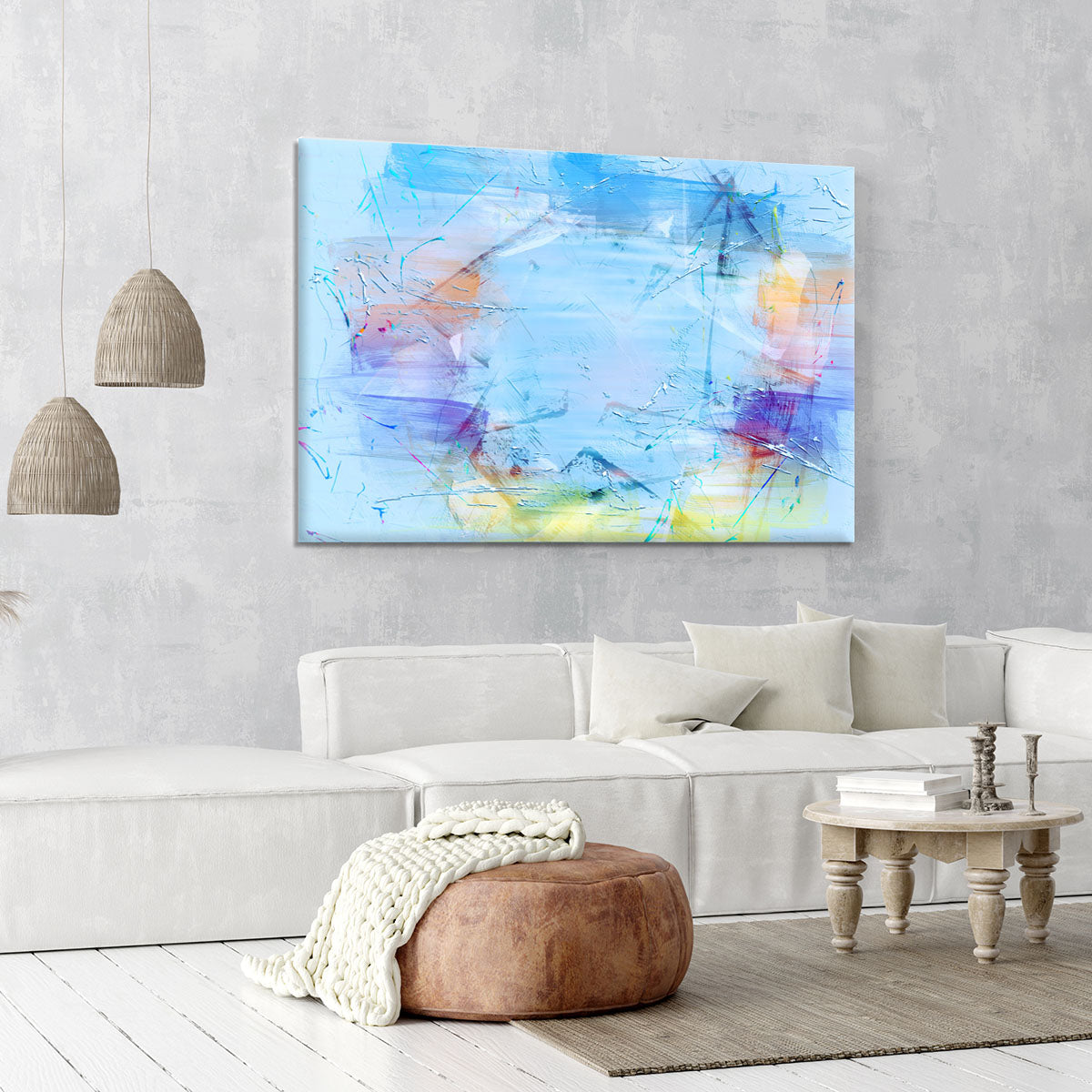 Blue Oil Painting Canvas Print or Poster - Canvas Art Rocks - 6