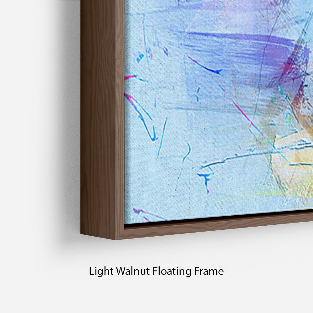 Blue Oil Painting Floating Frame Canvas