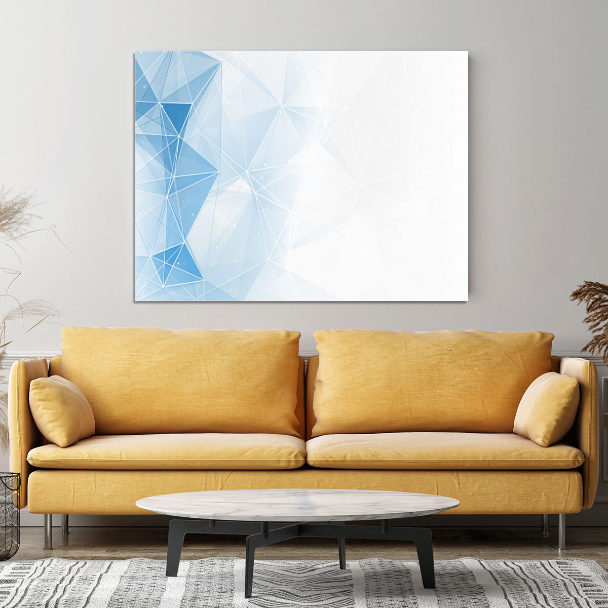 Blue Ombre Geometrical Web Canvas Print or Poster - Canvas Art Rocks - 4