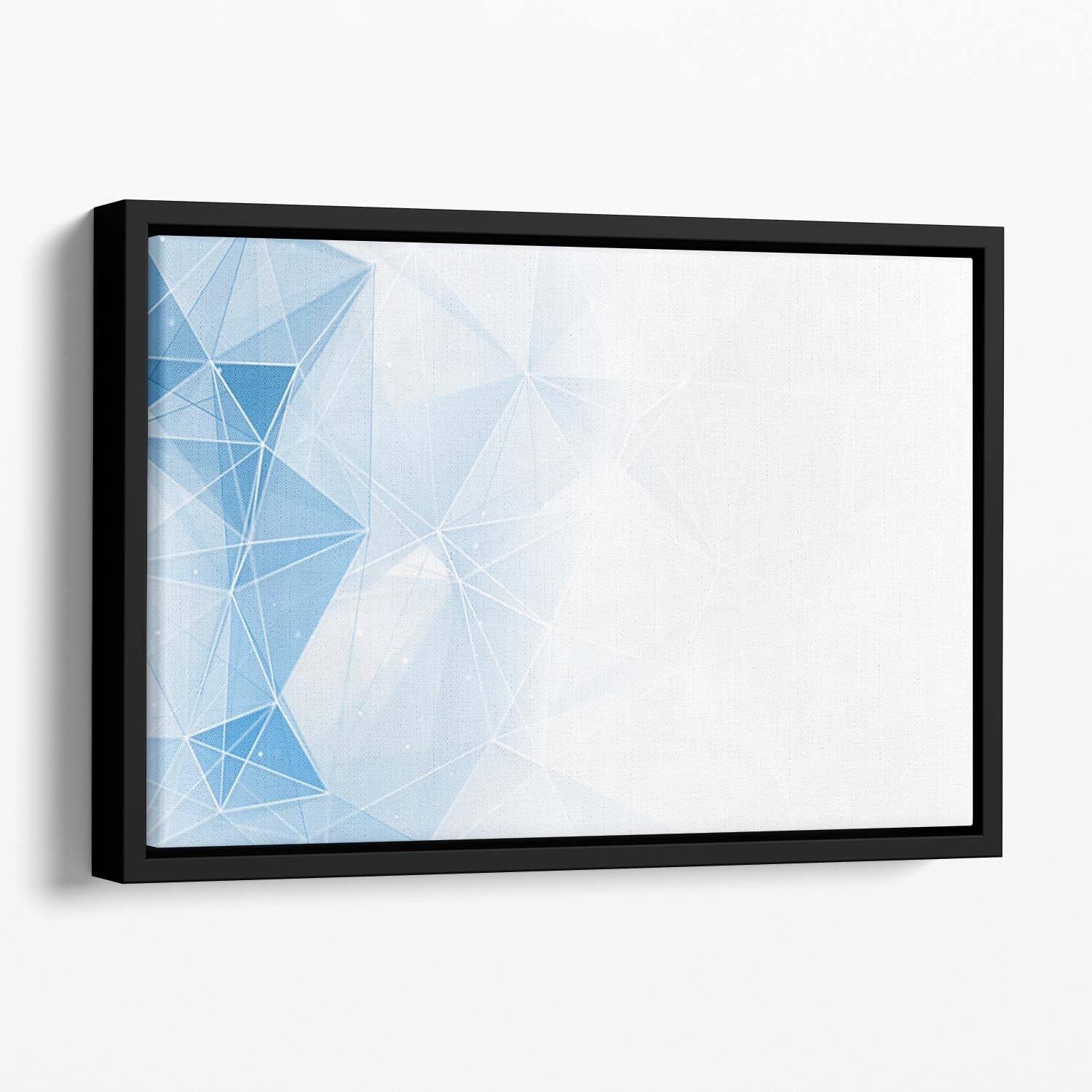 Blue Ombre Geometrical Web Floating Framed Canvas - Canvas Art Rocks - 1