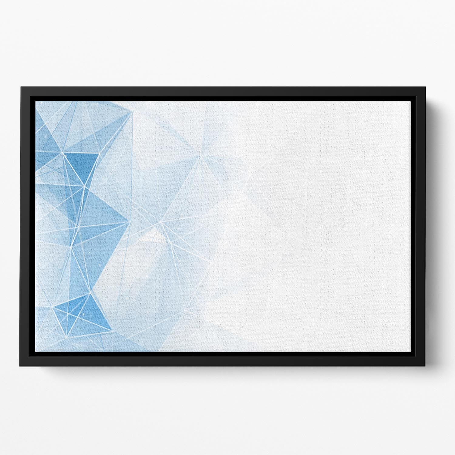 Blue Ombre Geometrical Web Floating Framed Canvas - Canvas Art Rocks - 2