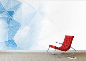 Blue Ombre Geometrical Web Wall Mural Wallpaper - Canvas Art Rocks - 2