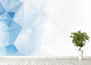 Blue Ombre Geometrical Web Wall Mural Wallpaper - Canvas Art Rocks - 4