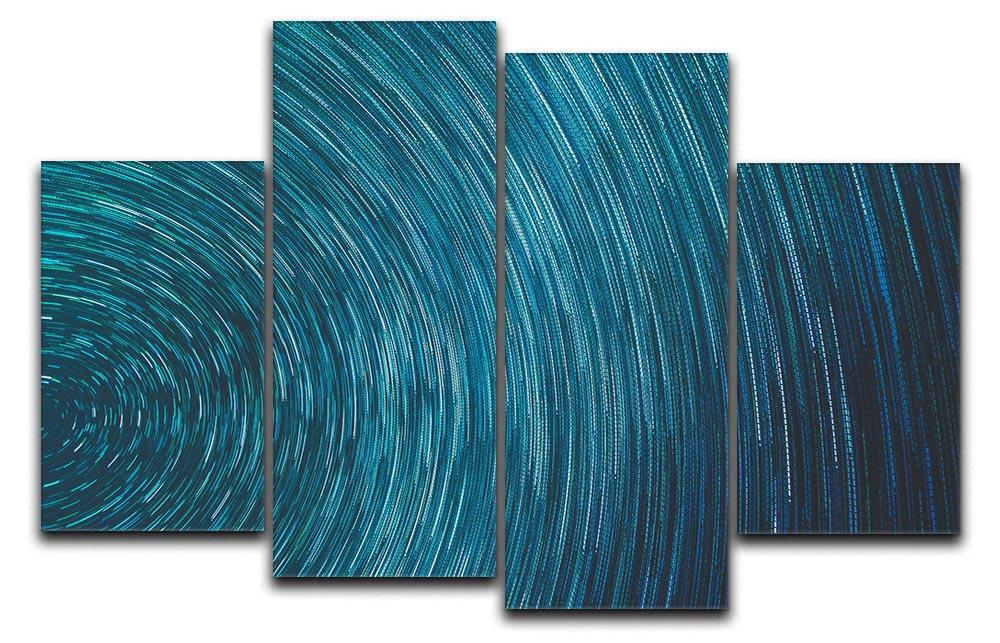 Blue Star Abstract Painting 4 Split Panel Canvas  - Canvas Art Rocks - 1