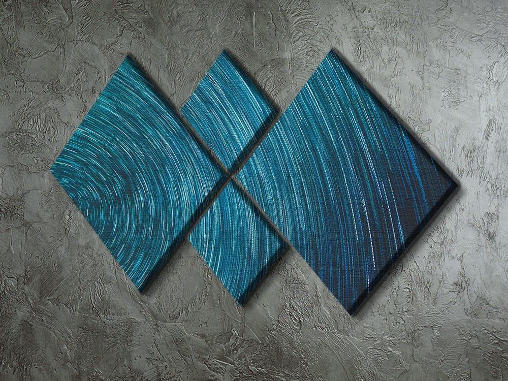 Blue Star Abstract Painting 4 Square Multi Panel Canvas - Canvas Art Rocks - 2